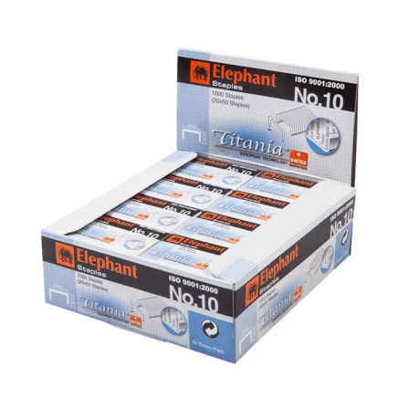 ลวดเย็บกระดาษ ELEPHANT (ตราช้าง) ไททาเนียม NO.10 1แพ็ค/24กล่อง_3